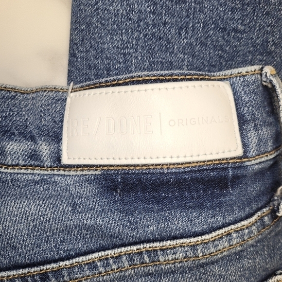 Re/Done Comfort Stretch High Rise Ankle Crip Stretch Jeans In Mid 70s Size 24 - Picture 9 of 14